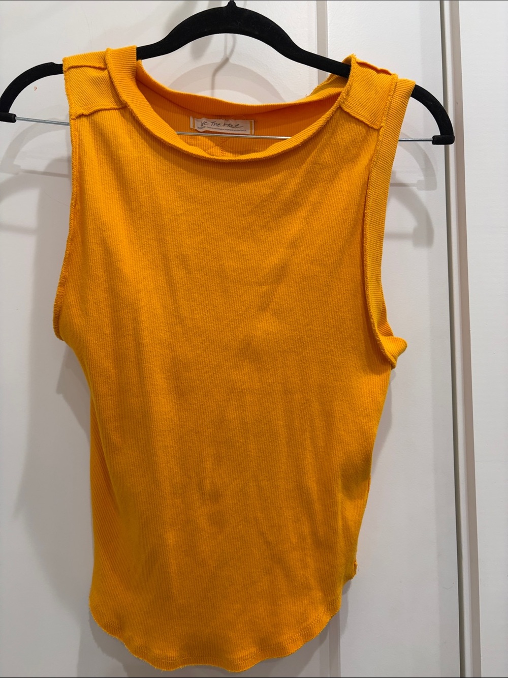 We The Free Ribbed Sleeveless Tank Top in Mustard Yellow